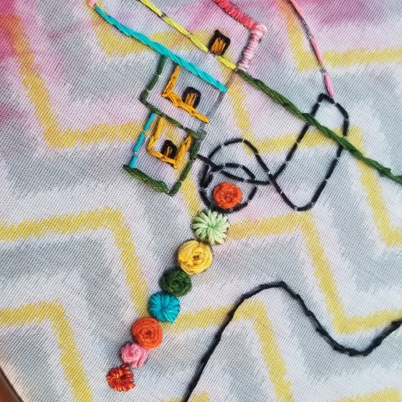 Original Abstract Embroidery Hoop Art Handmade - Picture 2 of 3